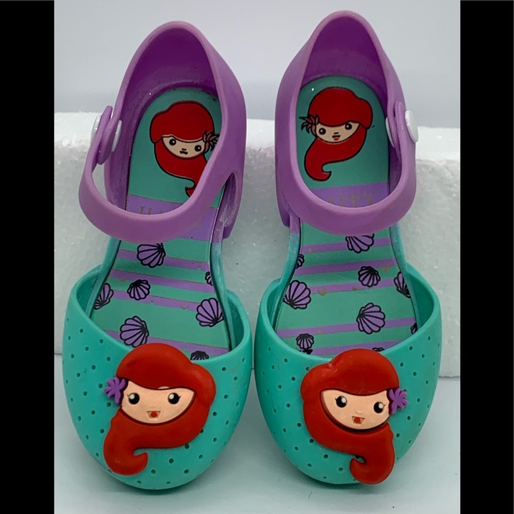 Box#15 ♨️ 5 For $35 ♨️ Teal & Purple Plastic Mermaid MaryJane Shoes